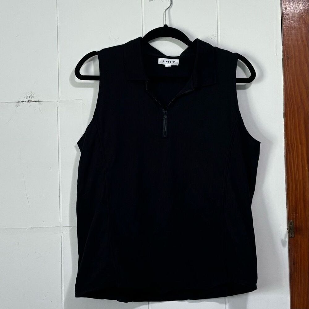 Kinesis Black Quarter Zip cotton polo tank Size XL